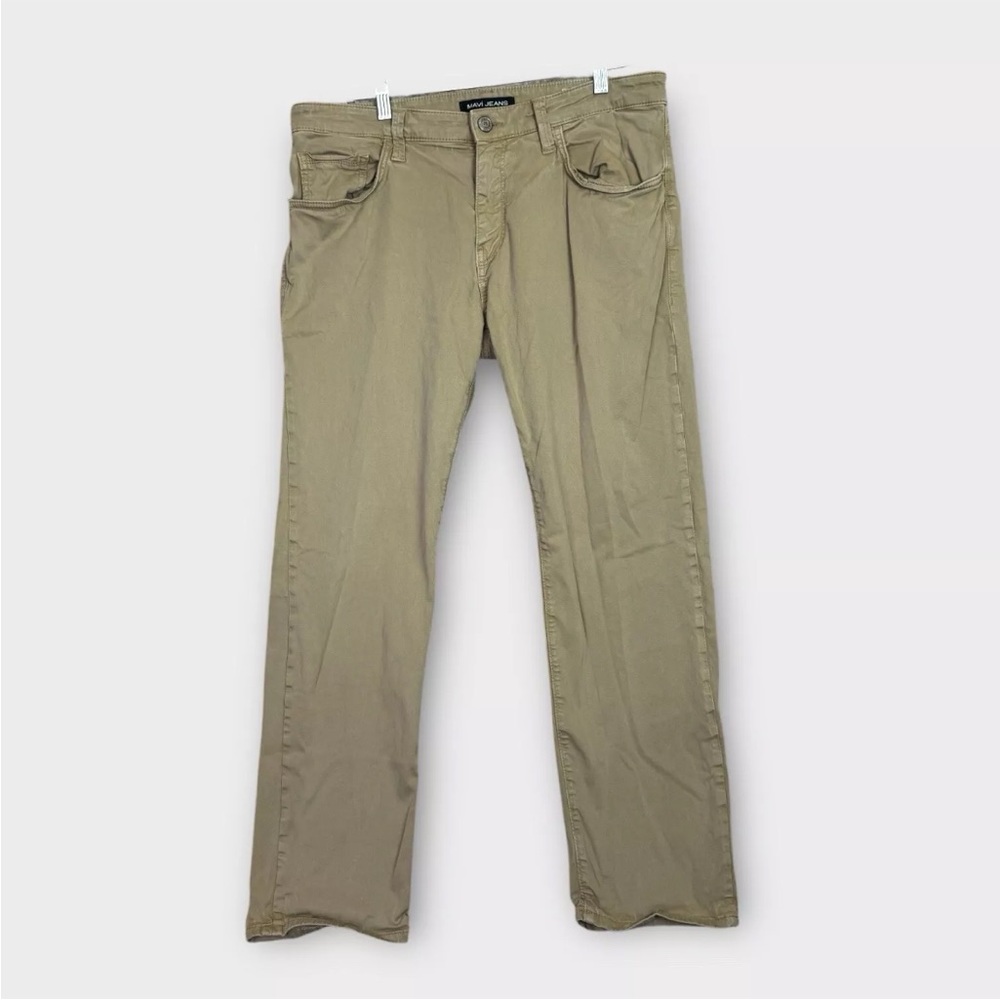 Mavi Zach Pants Mens 36x30 Khaki Beige Straight Leg Stretch Preppy Comfort